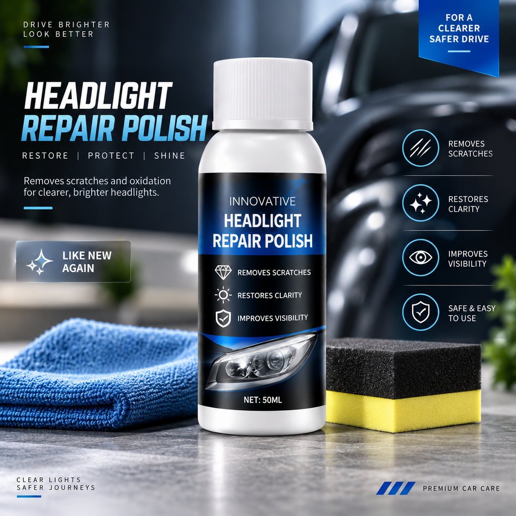 Car Headlight Polish & Scratch Remover — 2-Piece Pack