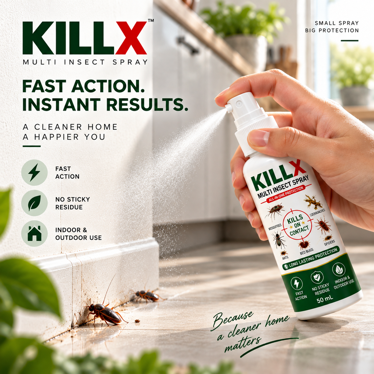 KillX Multi-Insect Spray — Pack of 3
