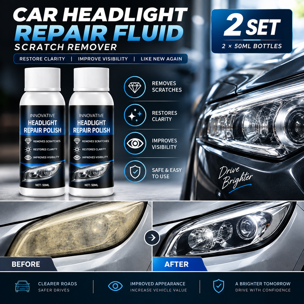 Car Headlight Polish & Scratch Remover — 2-Piece Pack